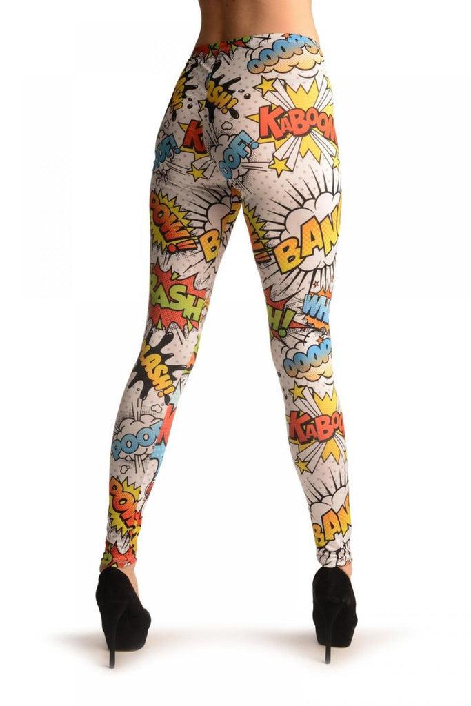 Liss Kiss Comics Printed Wow Collage - Leggings