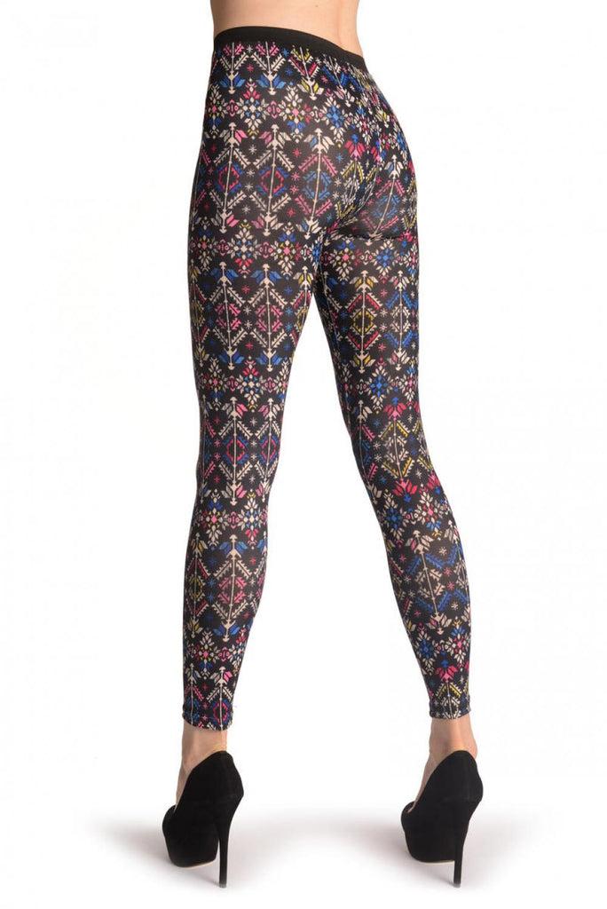 Liss Kiss Cosmic Flowers On Black - Leggings