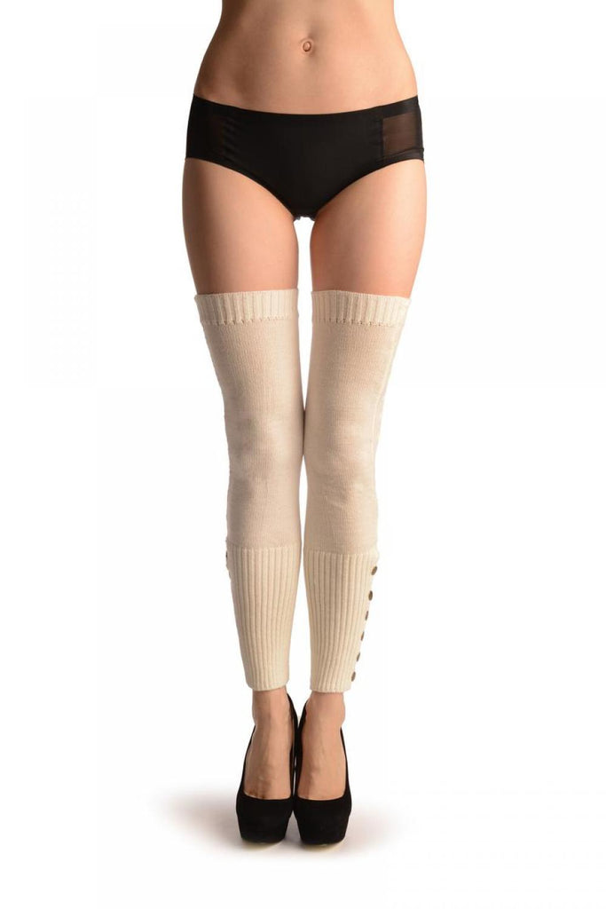 Liss Kiss Cream With 6 Snap Buttons - Leg Warmers