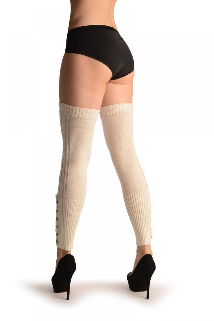 Liss Kiss Cream With 6 Snap Buttons - Leg Warmers