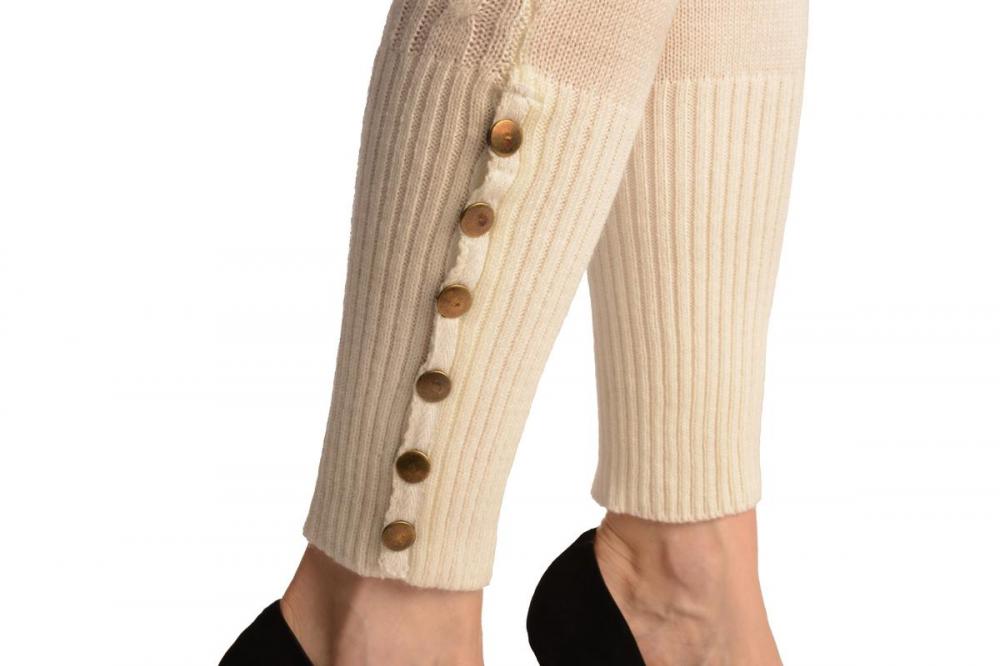 Liss Kiss Cream With 6 Snap Buttons - Leg Warmers
