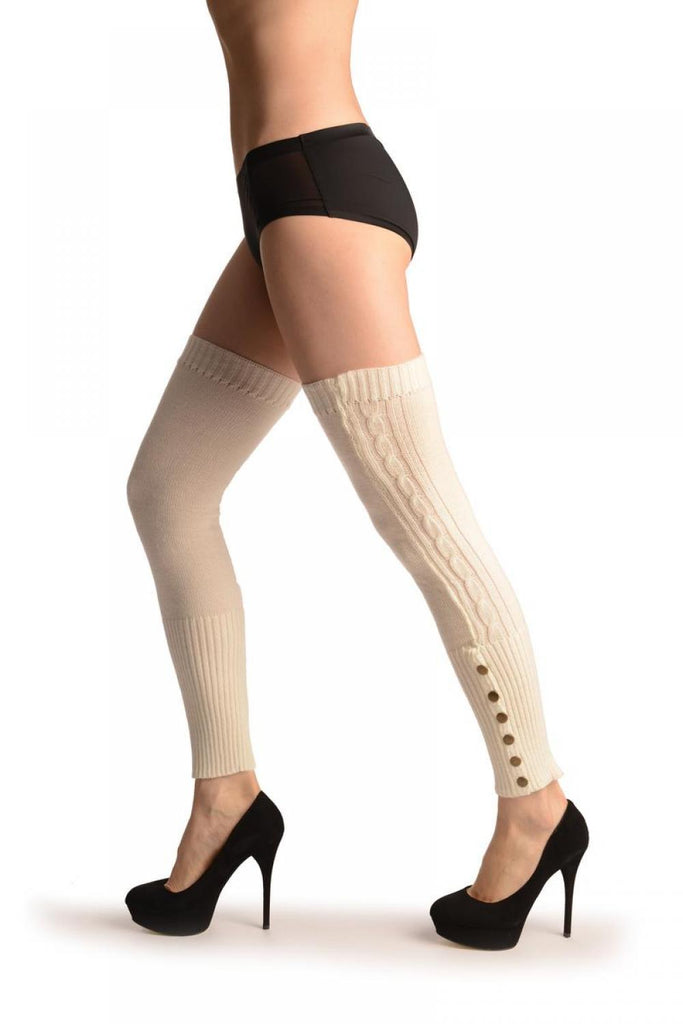 liss kiss Cream With 6 Snap Buttons - Leg Warmers