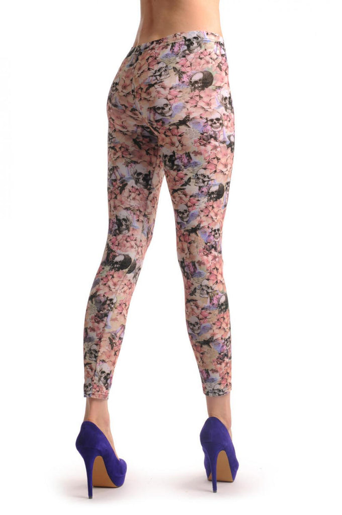 Liss Kiss Dark Magnolia & Skull - Leggings
