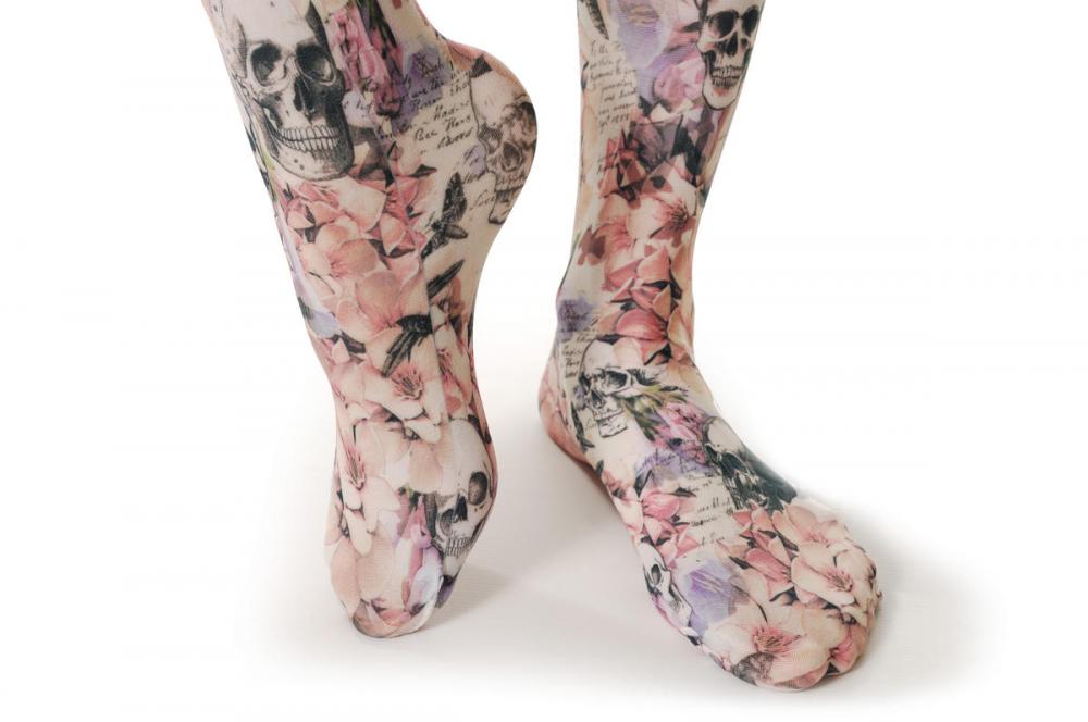Liss Kiss Dark Magnolia & Skull - Tights