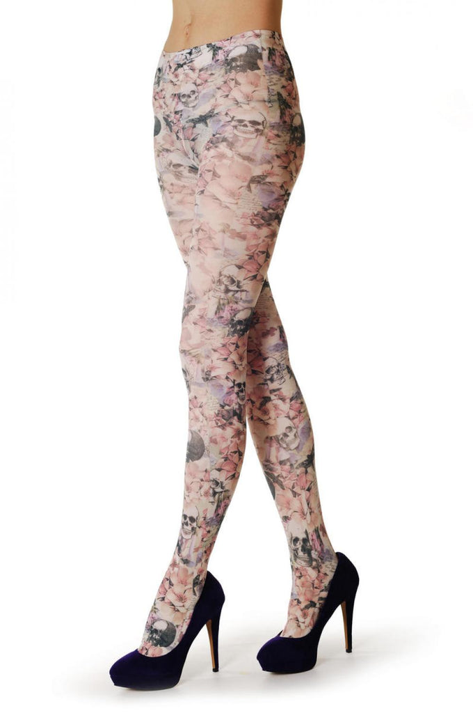 Liss Kiss Dark Magnolia & Skull - Tights