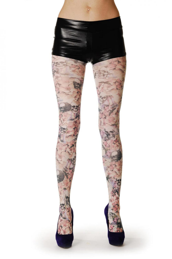 liss kiss Dark Magnolia & Skull - Tights