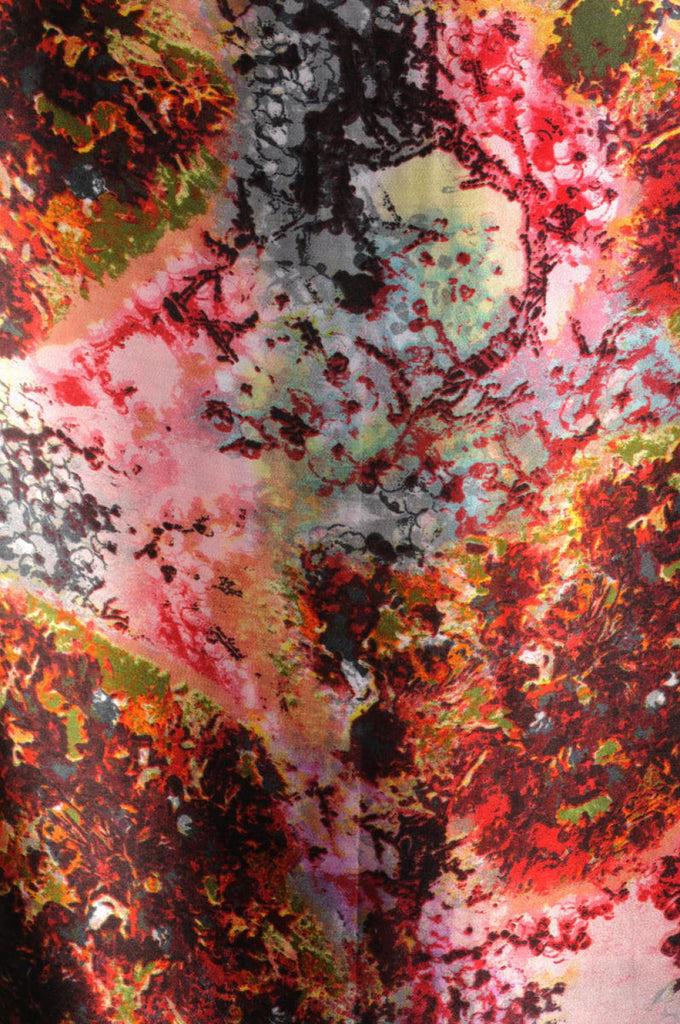 Liss Kiss Dark Red & Grey Lilac Flowers - Scarf