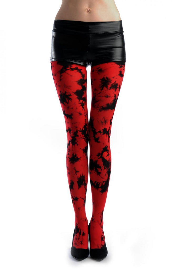Liss Kiss Deep Red Colour Splash (Tie Dye) - Tights