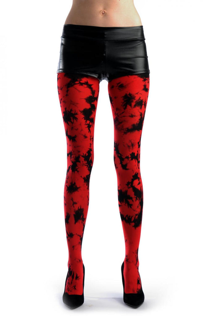 liss kiss Deep Red Colour Splash (Tie Dye) - Tights