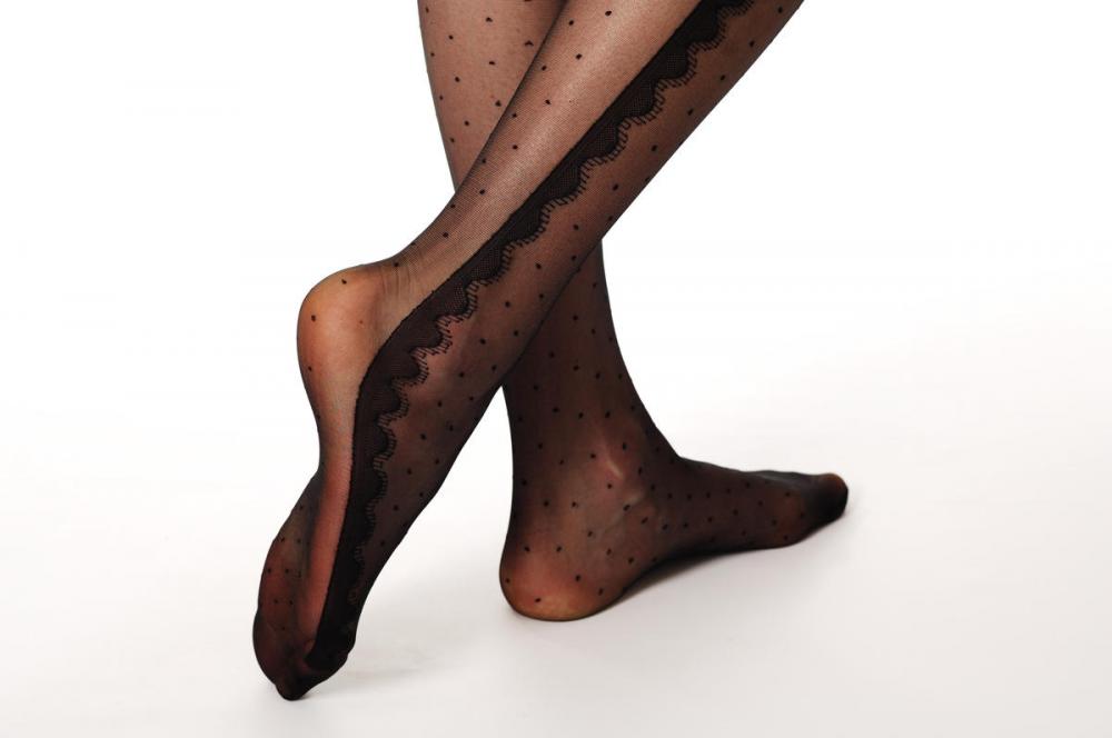 Liss Kiss Dotted With Rounded Side Seam - Tights