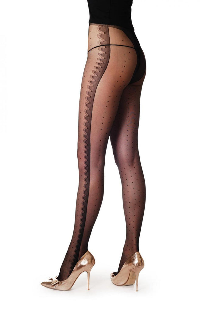 Liss Kiss Dotted With Rounded Side Seam - Tights