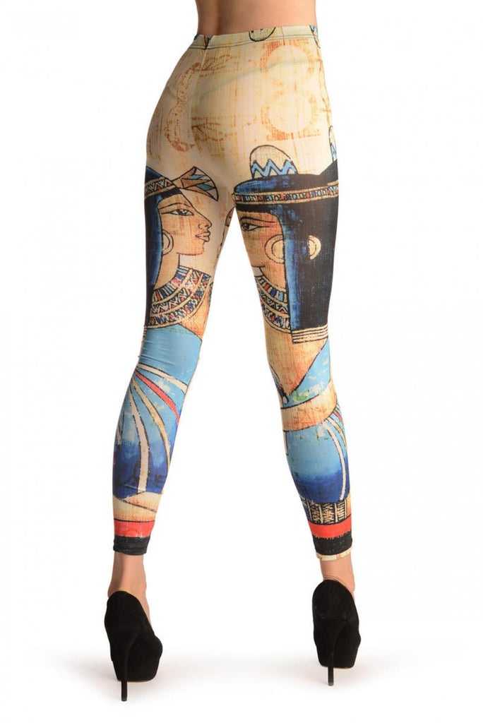 Liss Kiss Egyptian Pharaohs On Beige - Leggings