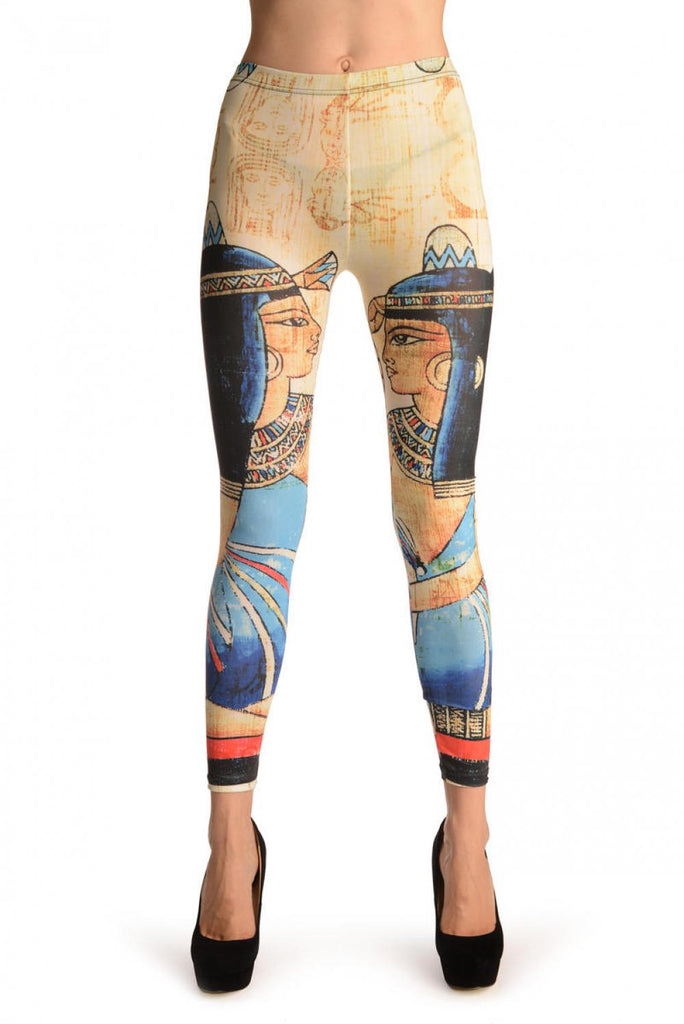 Liss Kiss Egyptian Pharaohs On Beige - Leggings