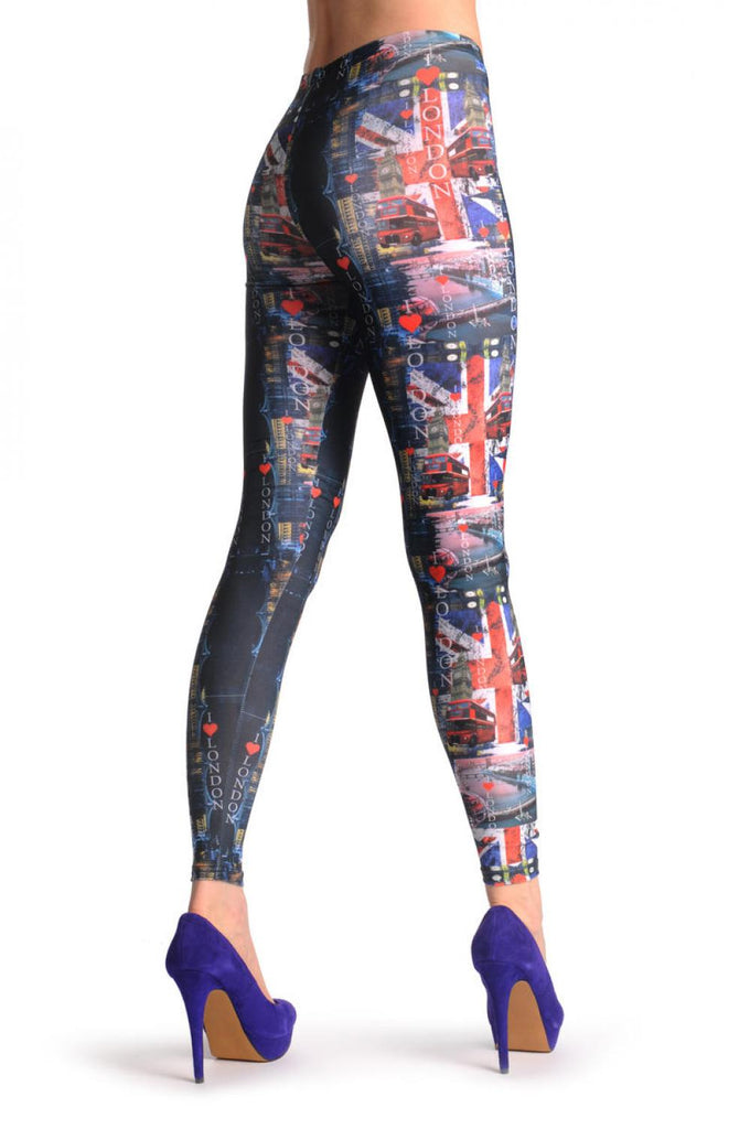 Liss Kiss English Flag & Red Bus - Leggings