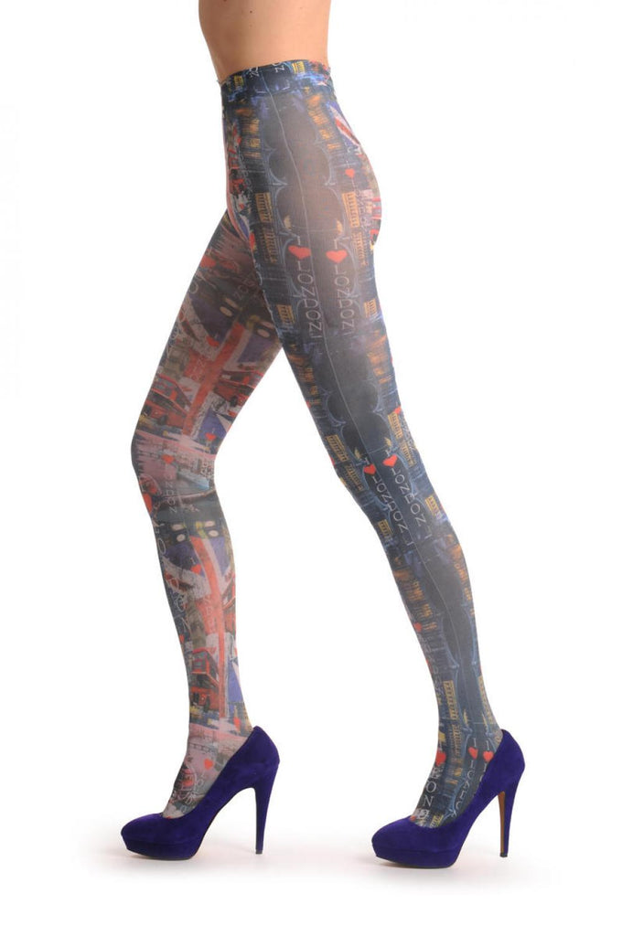 Liss Kiss English Flag & Red Bus - Tights