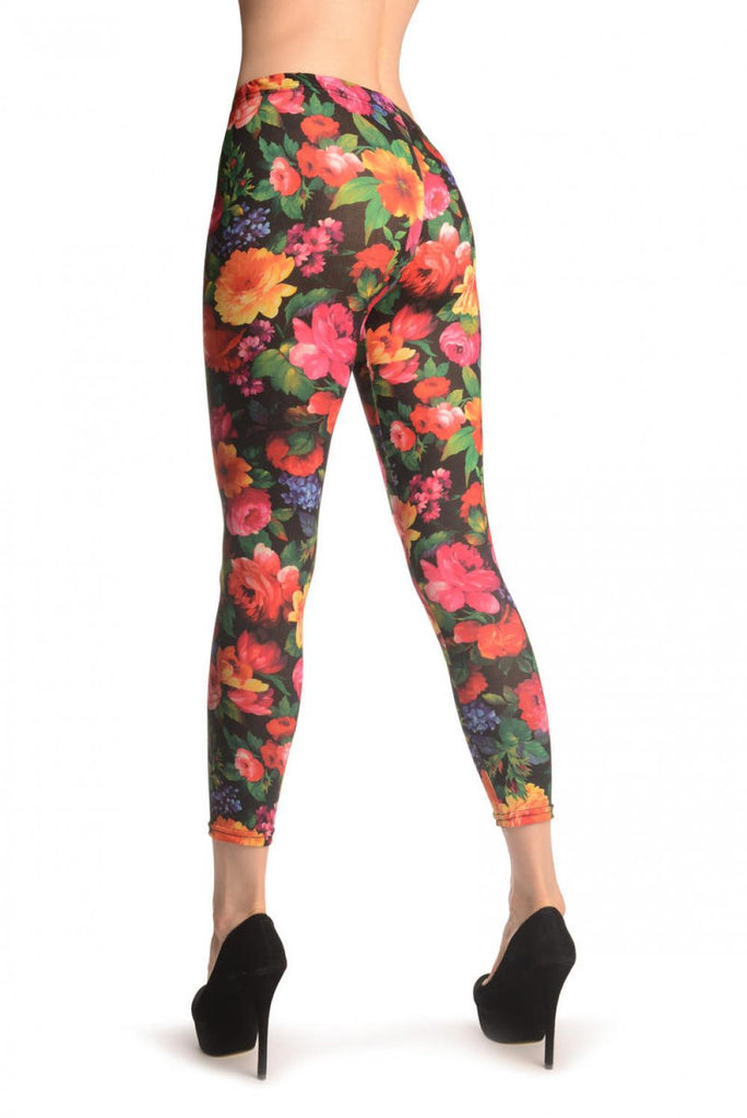 liss kiss Flowers On Black - Leggings