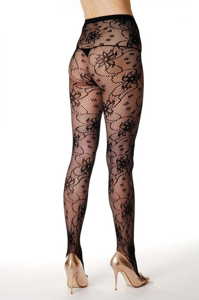 Liss Kiss Flowers With Black Pearls - Tights