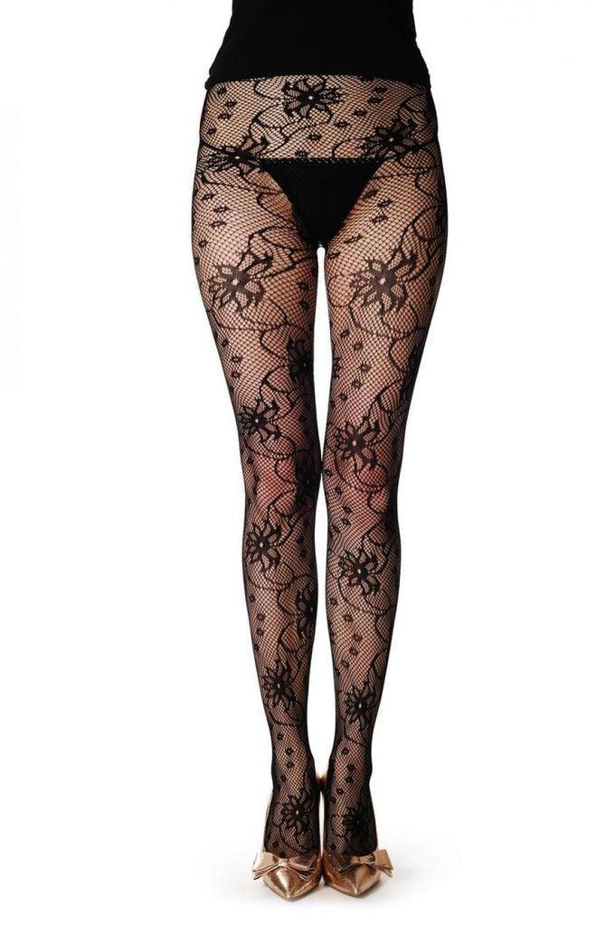 liss kiss Flowers With Black Pearls - Tights