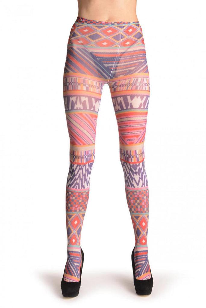 Liss Kiss Geometrical Print Stripes - Tights