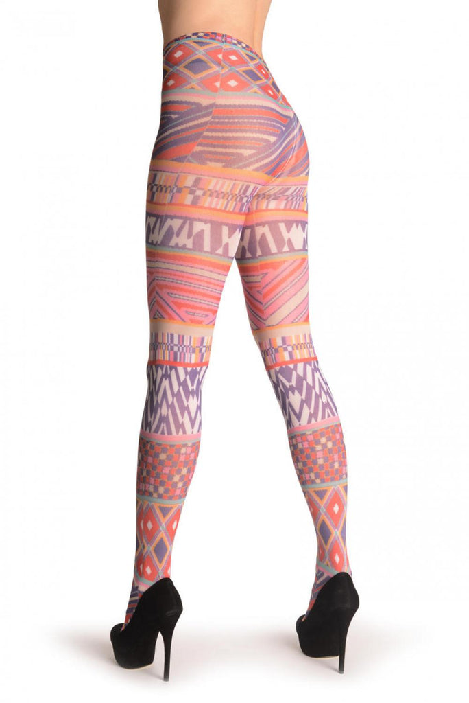 Liss Kiss Geometrical Print Stripes - Tights