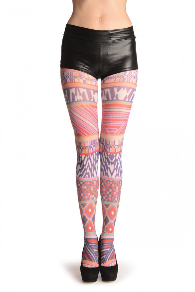 liss kiss Geometrical Print Stripes - Tights