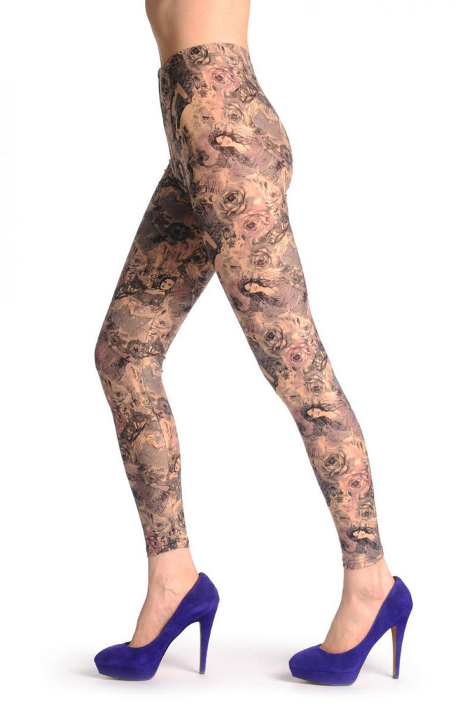 Liss Kiss Girl With Hat & Roses - Leggings