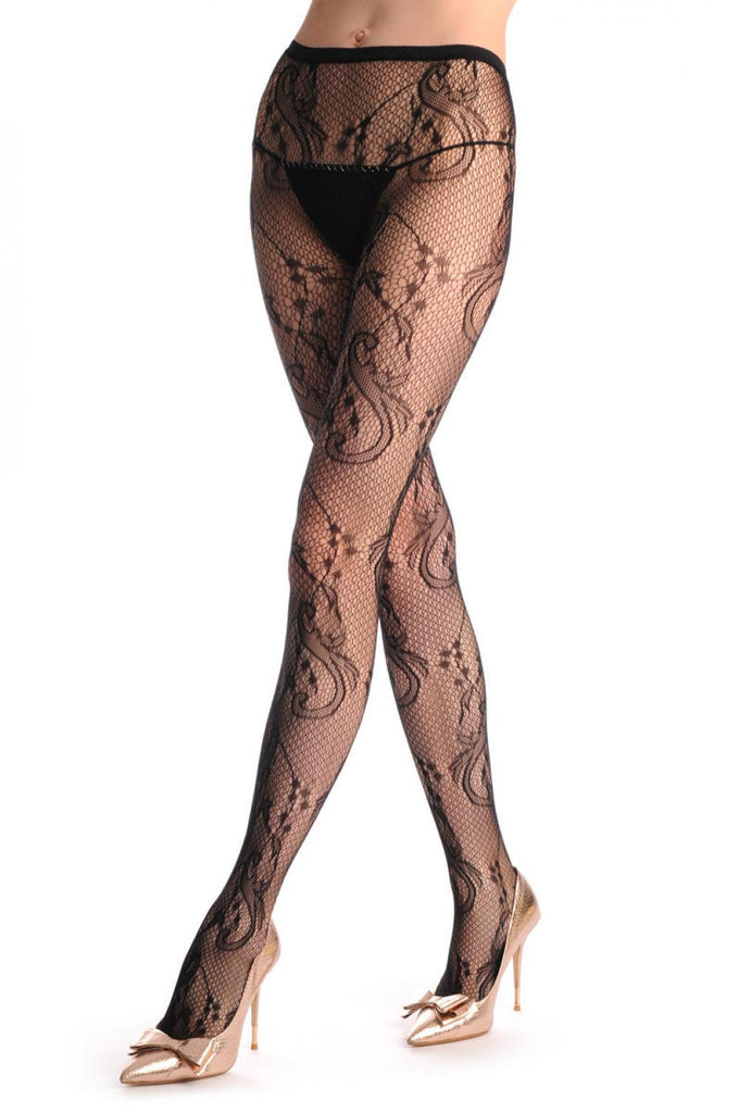 Liss Kiss Gladiolus Flowers Fishnet - Tights