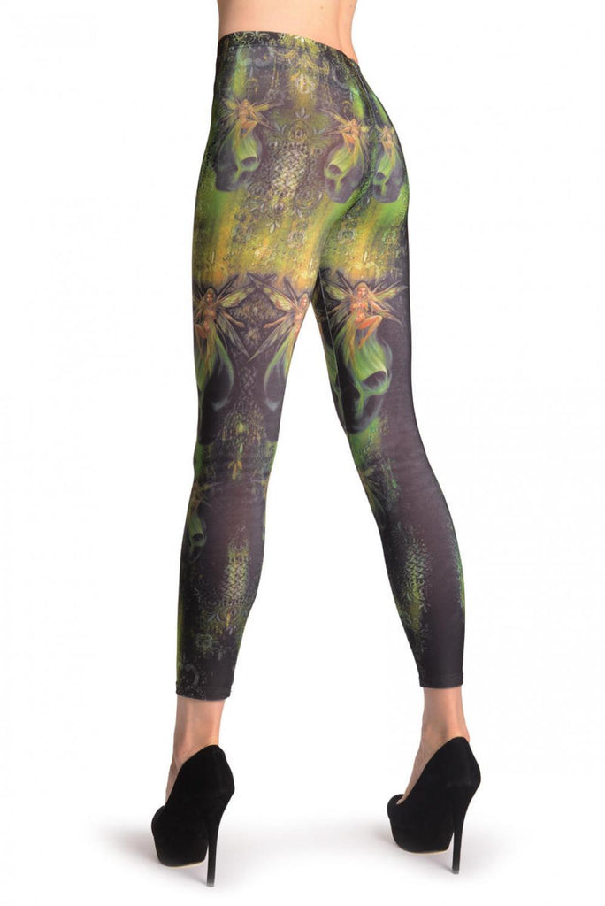 Liss Kiss Gothic Alchemy Fairy & Skull - Leggings