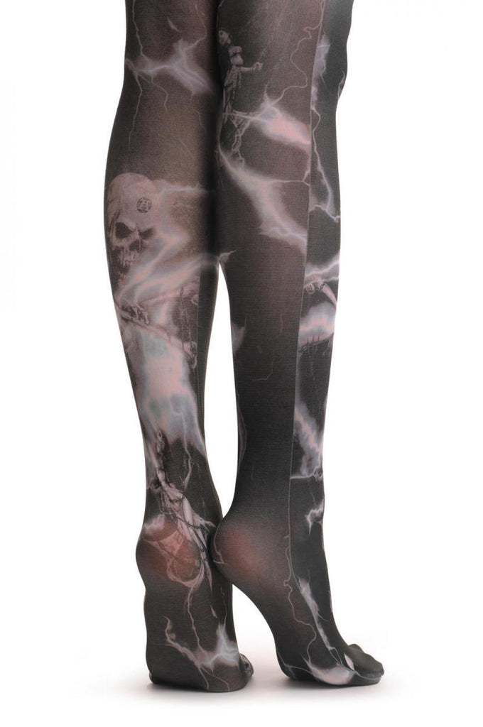 Liss Kiss Gothic Alchemy Skull & Chained Girl - Tights