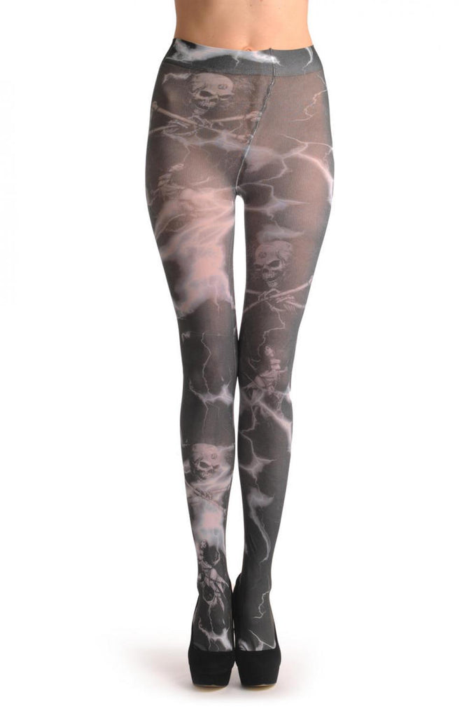 liss kiss Gothic Alchemy Skull & Chained Girl - Tights
