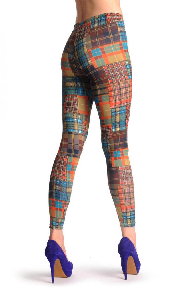 liss kiss Green & Brown Checkered - Leggings