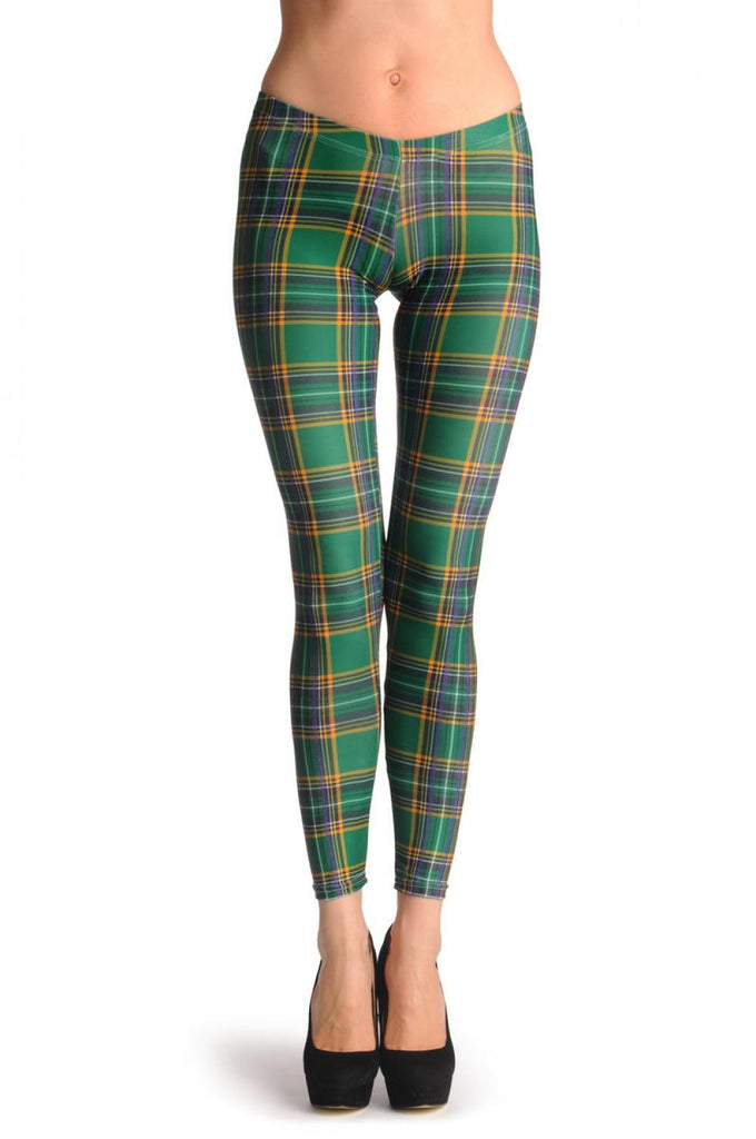 Liss Kiss Green Checkered Tartar - Leggings