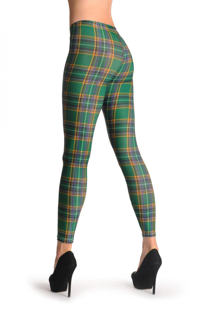 Liss Kiss Green Checkered Tartar - Leggings