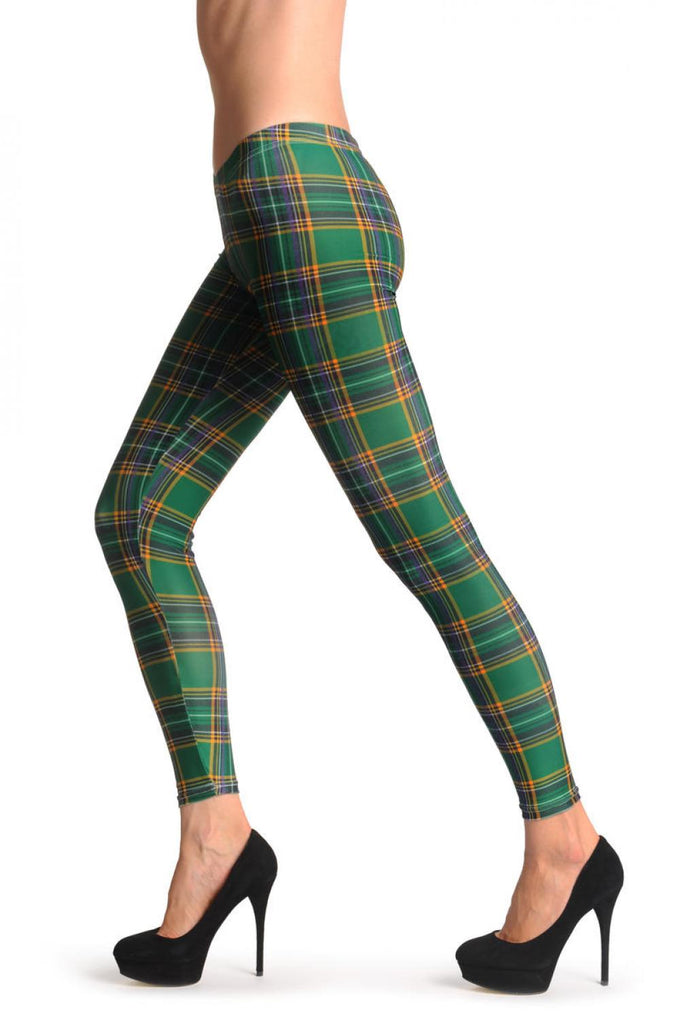 liss kiss Green Checkered Tartar - Leggings