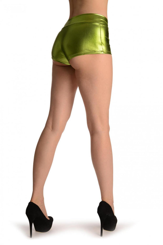 Liss Kiss Green Faux Leather Shorts - Shorts