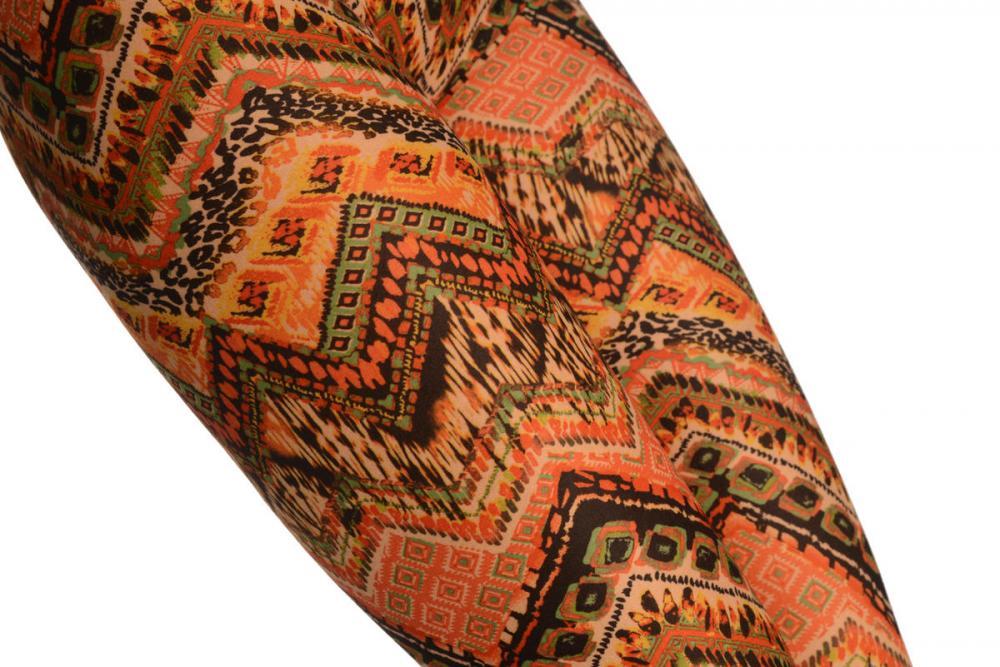 Liss Kiss Green & Orange Kaleidoscope - Leggings