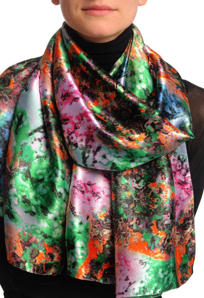 Liss Kiss Green & Pink Lilac Flowers - Scarf