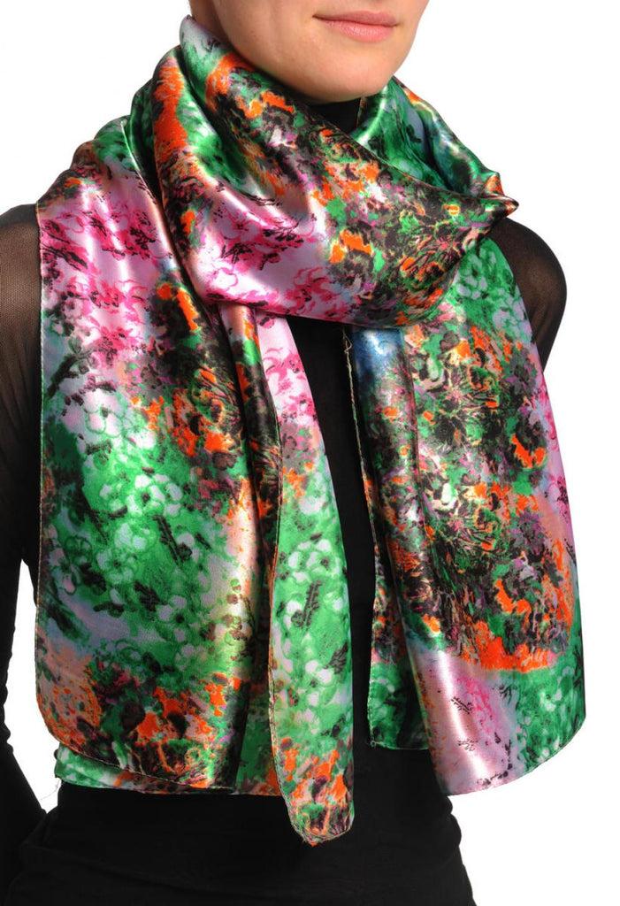 Liss Kiss Green & Pink Lilac Flowers - Scarf