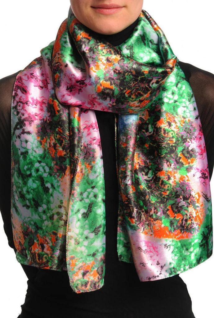 liss kiss Green & Pink Lilac Flowers - Scarf