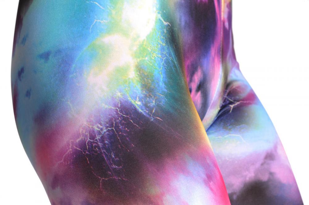 Liss Kiss Green Yellow & Purple Galaxy - Leggings