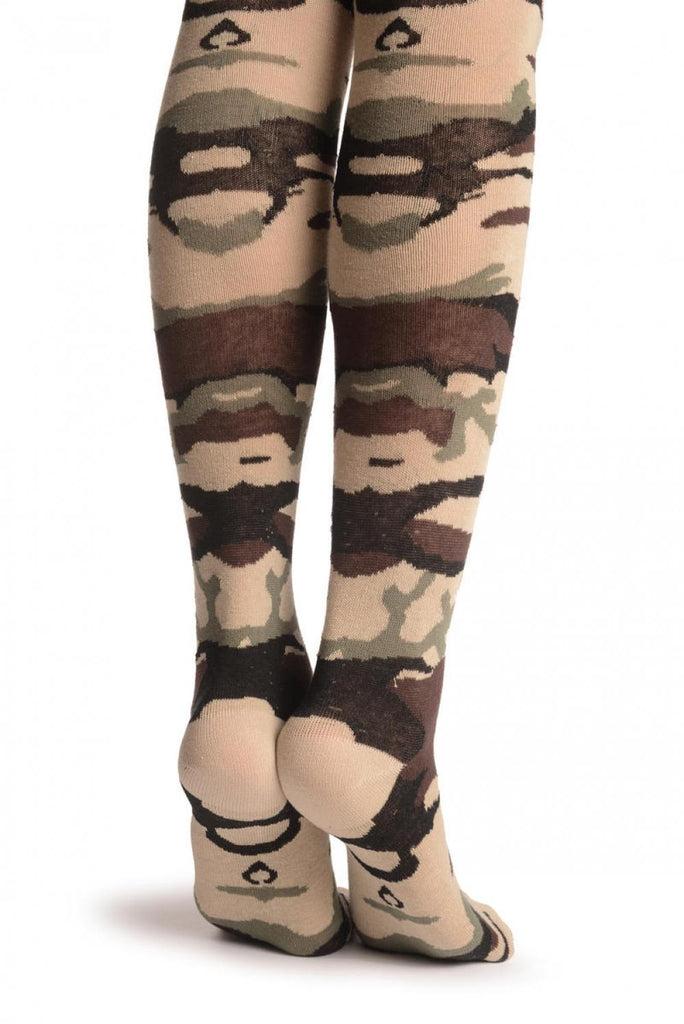 Liss Kiss Grey Camouflage - Over The Knee Socks