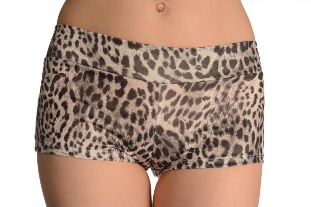 Liss Kiss Grey Leopard Shorts - Shorts