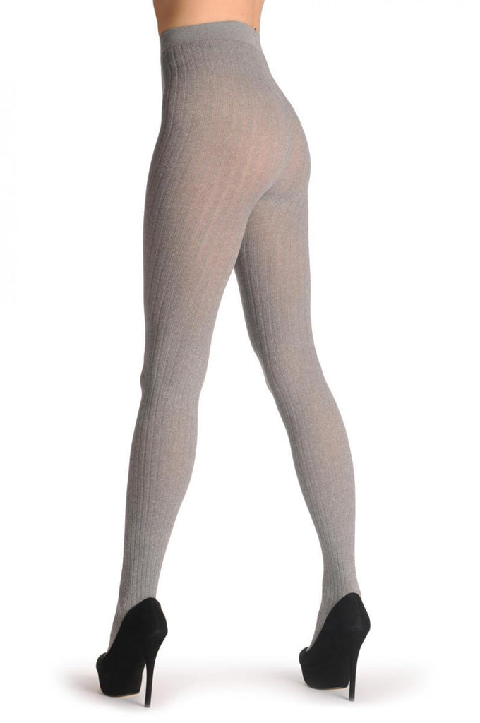 Liss Kiss Grey Melange Stripes Warm 60 Den - Tights