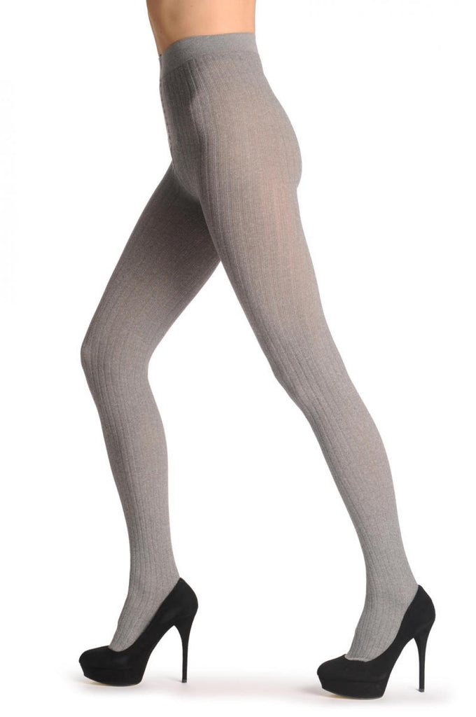 Liss Kiss Grey Melange Stripes Warm 60 Den - Tights