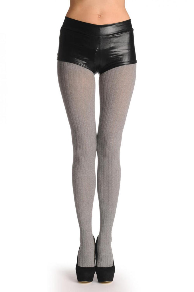 liss kiss Grey Melange Stripes Warm 60 Den - Tights