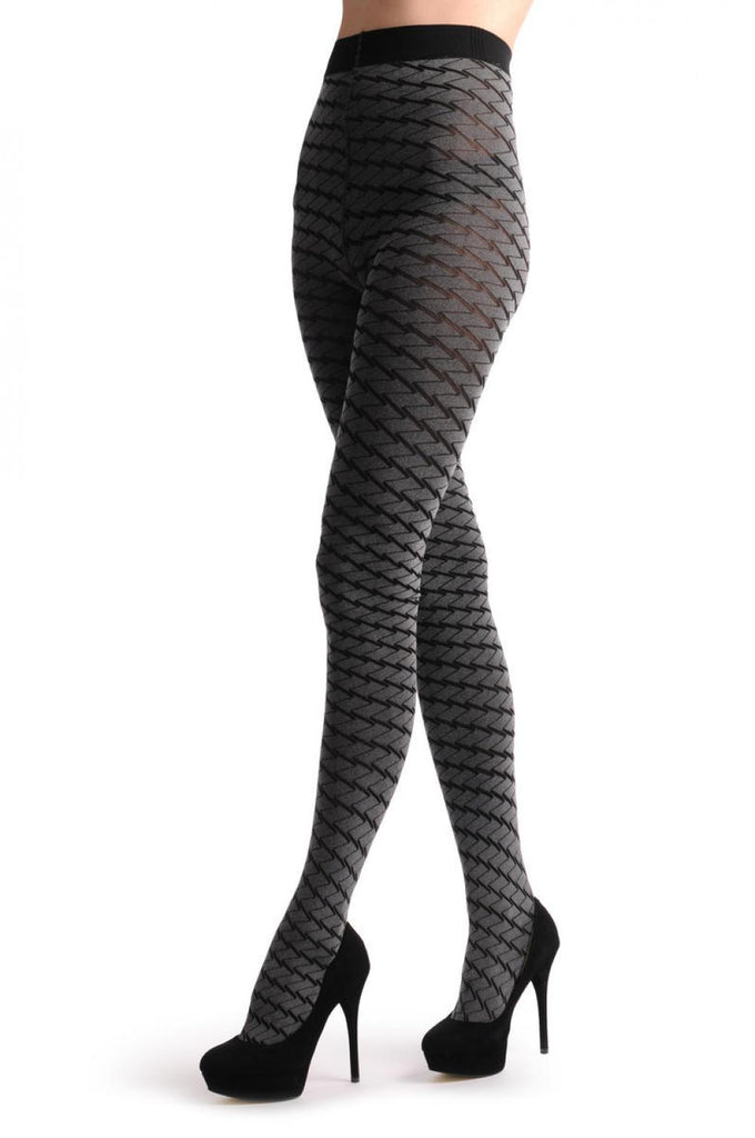 Liss Kiss Grey Melange With Silver Shine - Tights