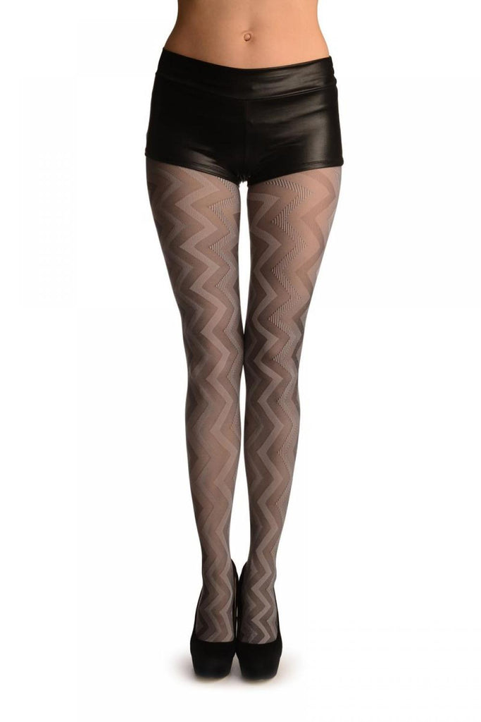 liss kiss Grey Shade Woven ZigZag - Tights
