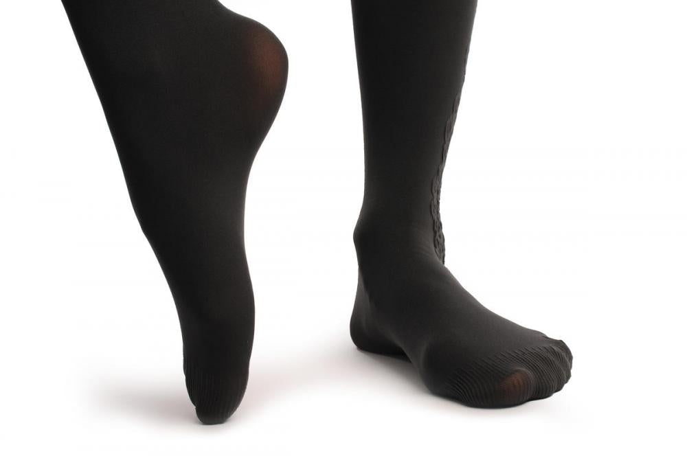 Liss Kiss Grey With 3D Lace On The Side - Tights