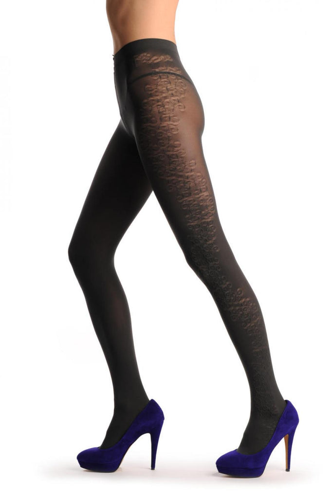 Liss Kiss Grey With 3D Lace On The Side - Tights
