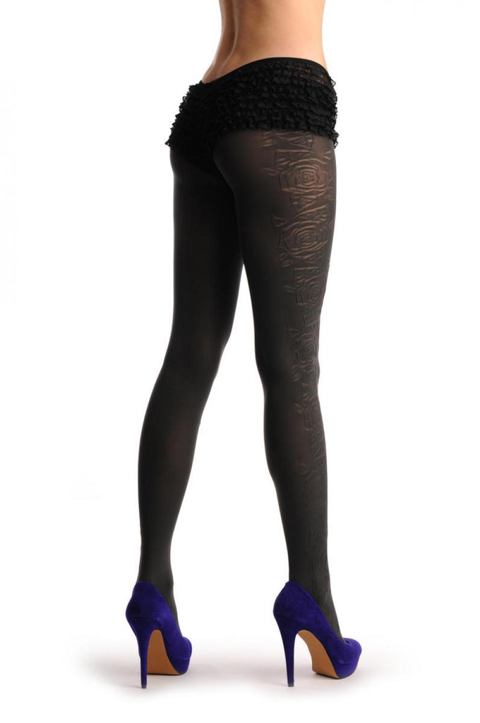 liss kiss Grey With 3D Roses On The Side - Tights